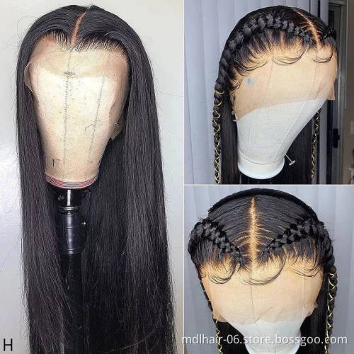 Hair Vendors Raw Indian Hair Straight Lace Front Wigs Preplucked Hairline Scalp Natural Human Hair Wigs